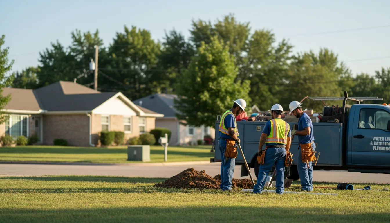 Residential water line and bathroom plumbing service in Pickering, MO